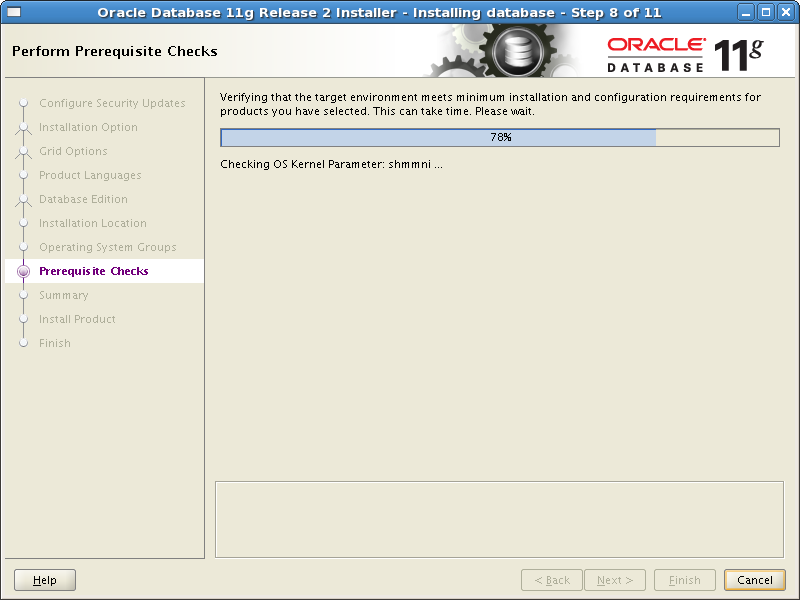 Screenshot-Oracle Database 11g Release 2 Installer - Installing database - Step 8 of 11